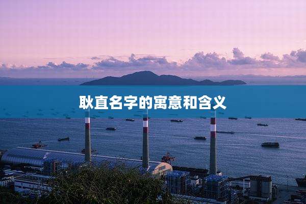 耿直名字的寓意和含义