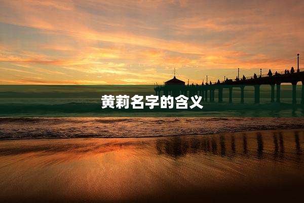 黄莉名字的含义
