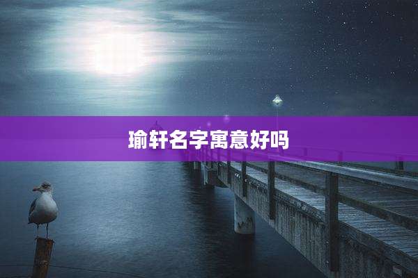瑜轩名字寓意好吗