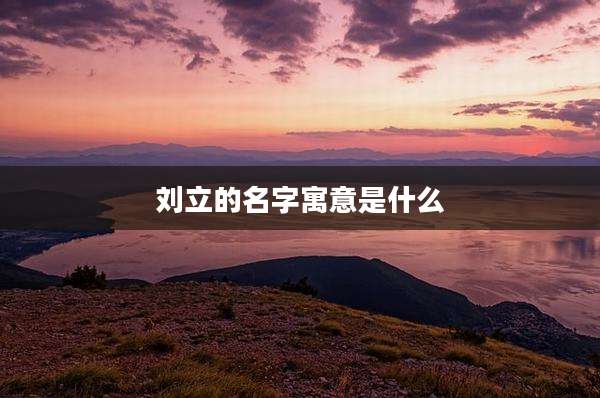 刘立的名字寓意是什么