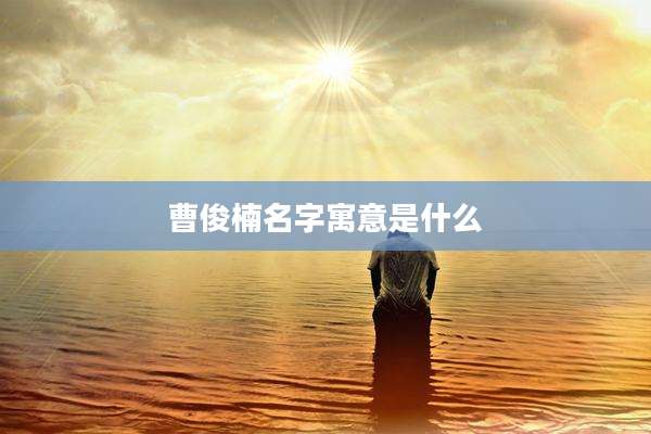 曹俊楠名字寓意是什么