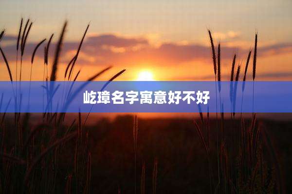 屹璋名字寓意好不好